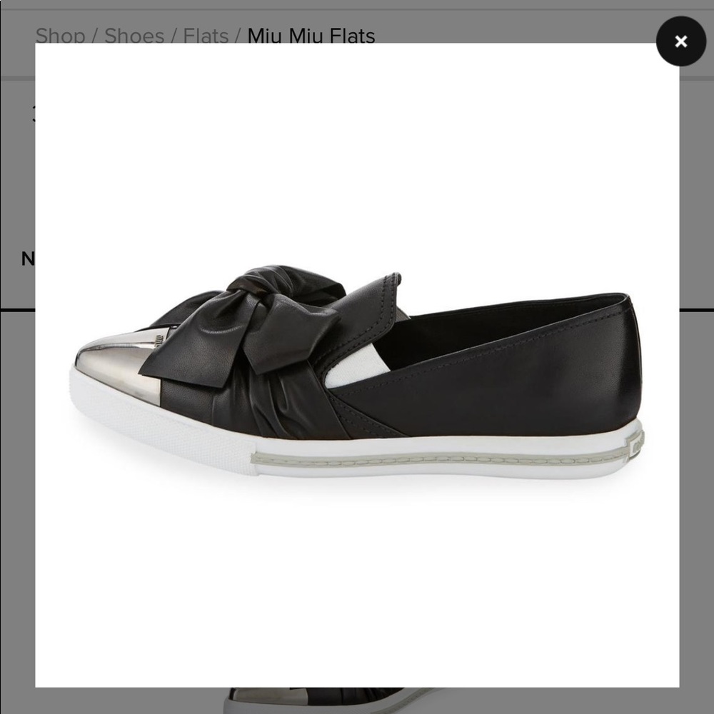 SOLD!! Miu Miu Napa Leather knot bow sneakers 9.5 - Picture 3 of 6